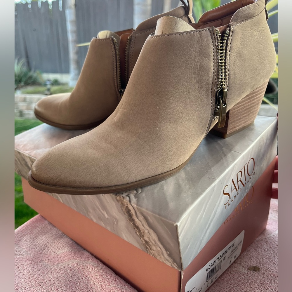 Sarto ankle boots granite sandston leather size 6